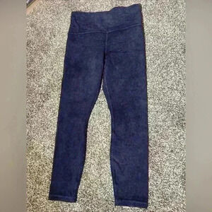 Athleta ReCharge Blue Tie Dye Capri Pull On Leggings Women's Size S